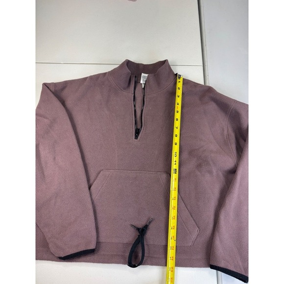 PINK Victoria's Secret Pullover Fleece 1/2 Zip Pouch Pocket Mauve Athleisure LG - Picture 7 of 7